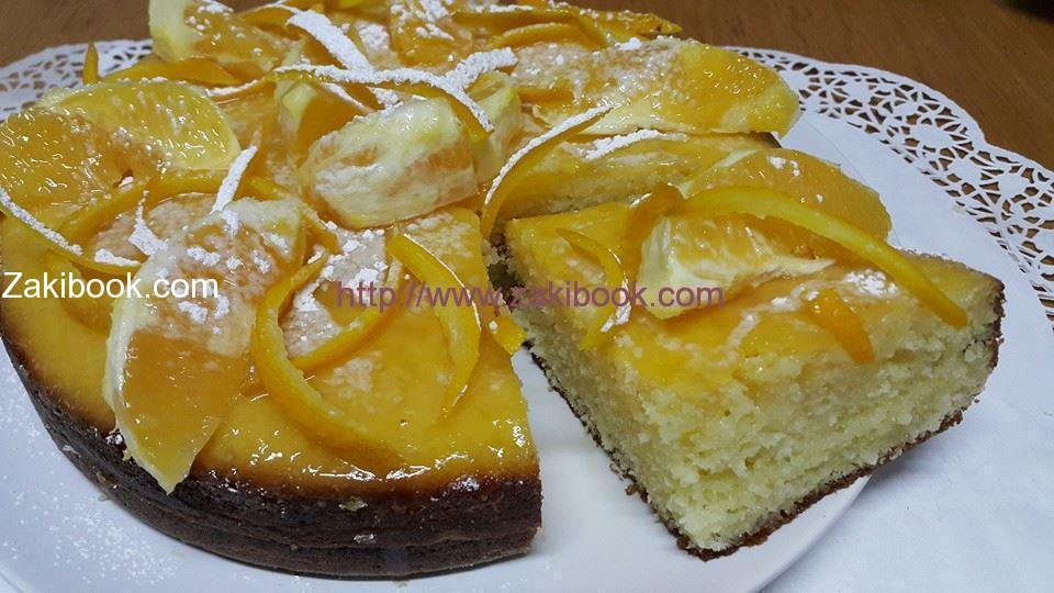 كيكة البرتقال مع صوص البرتقال