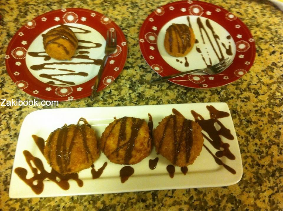 طريقة عمل كرات البوظة المقلية بالصور