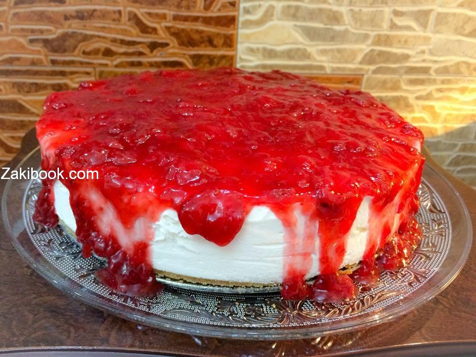 تشيز كيك بصوص الفروالة طلعت رووعة 