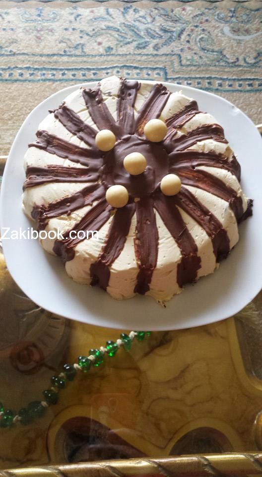 كيكة البسكويت والشكولاتة الباردة خطوة بخطوة مع الصور