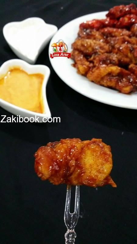 اصابع الدجاج بصوص الباربكيو 