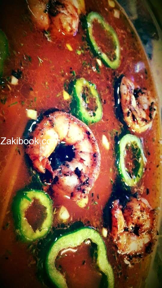 معكرونة الروبيان بالصلصة الحارة والفلفل على قد المحبة