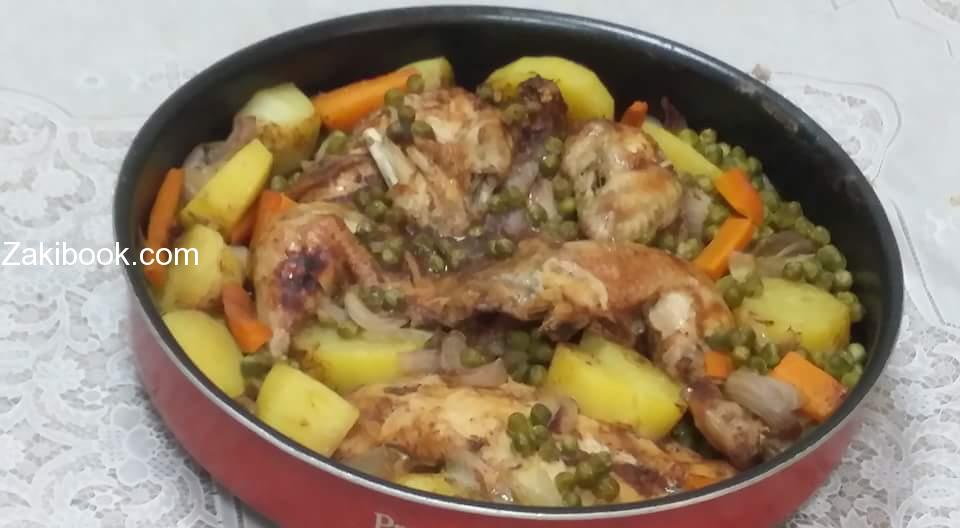 أرز بالخلطة وصينيه دجاج بطريقة صحية