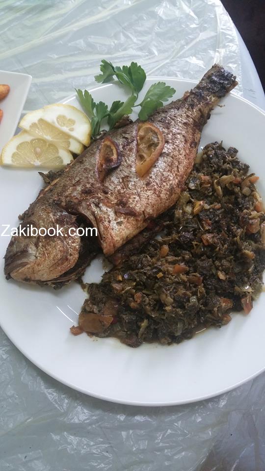 سمك محشي مشوي بالفرن 