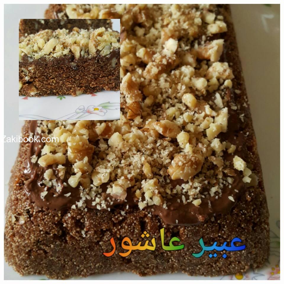 حلو النسكافة بالسميد والنوتيلا والجوز