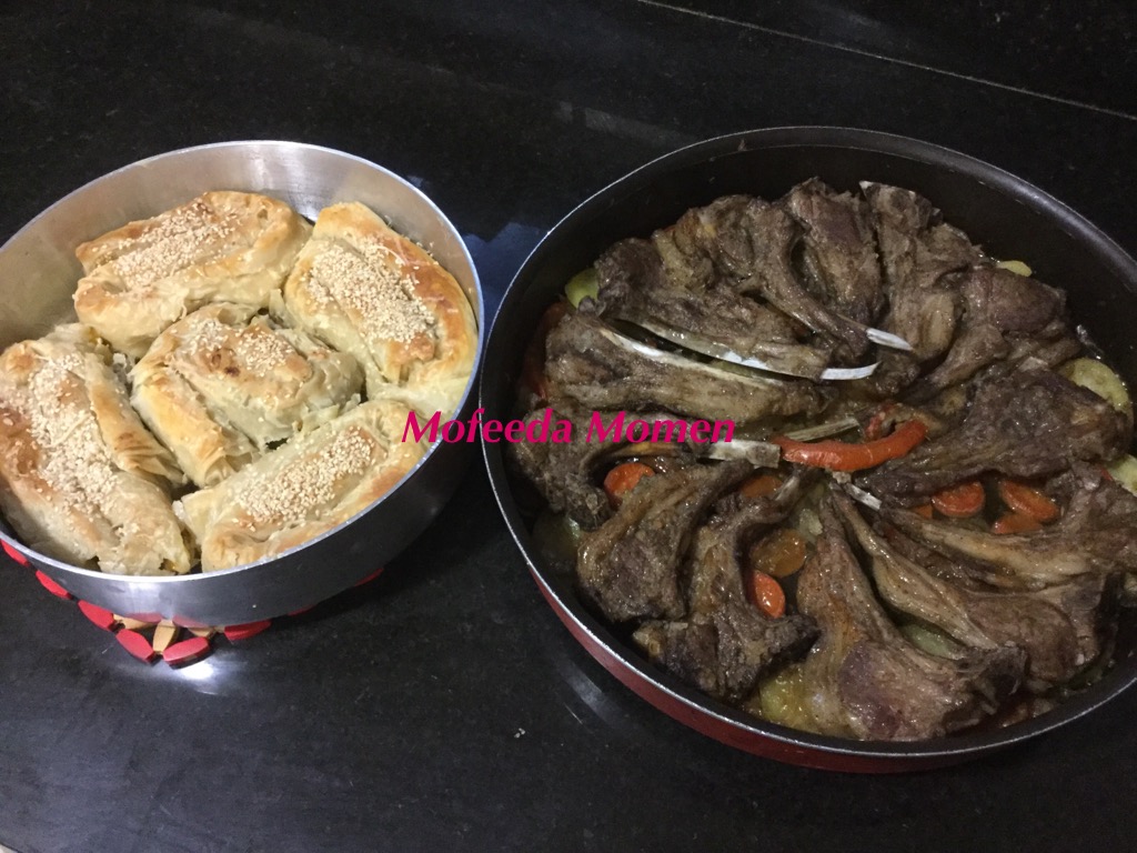 الريش الضاني بالخضار في الفرن