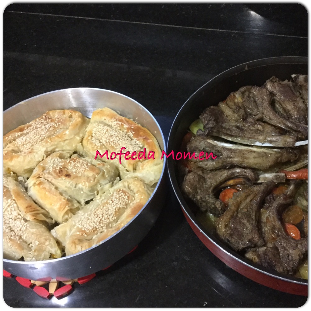 الريش الضاني بالخضار في الفرن