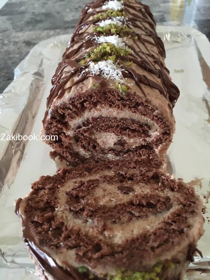 كيك سويس رول بالشكولاتة