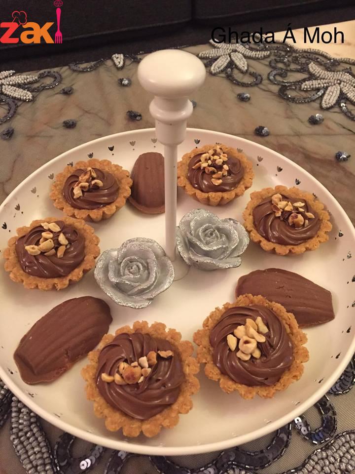 تارت الشوفان بحشوة النوتيلا