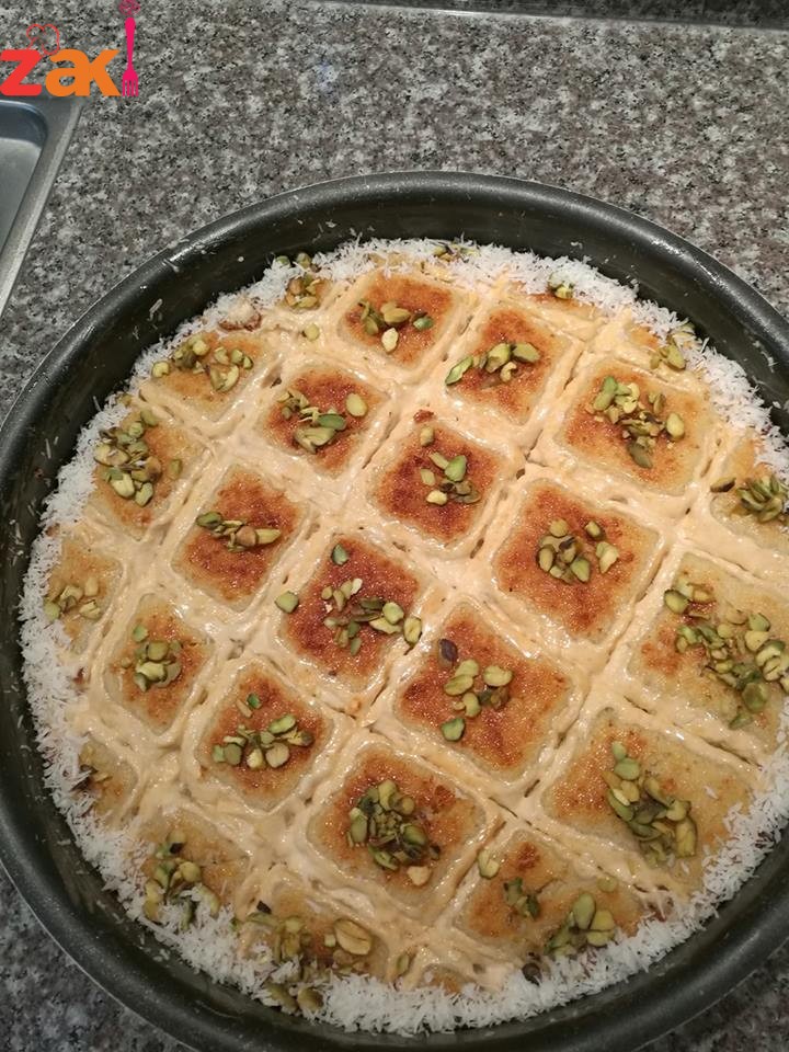 طريقة عمل بسبوسة الكاروهات طعم خرااااافي 