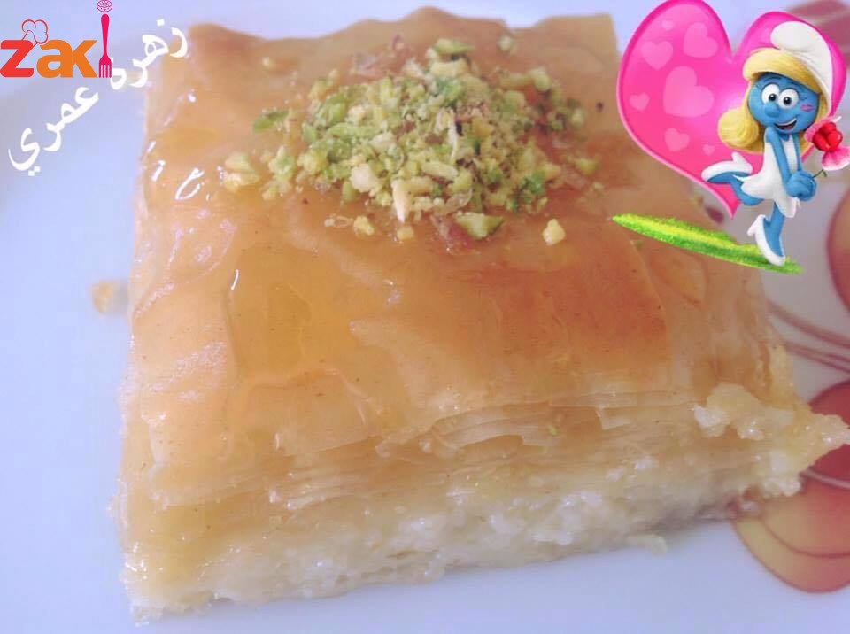 طريقة عمل افخم ورق جلاش بالقشطة طجين متوسط الحجم