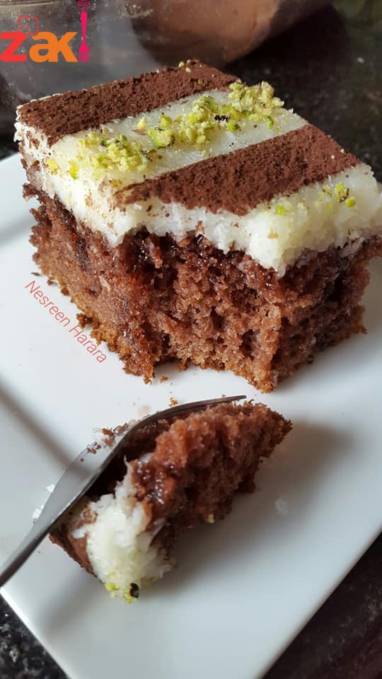 كيكة الشكولاتة وجوز الهند لو حابة تعرفي الطريقة اكتبي تم في التعليقات