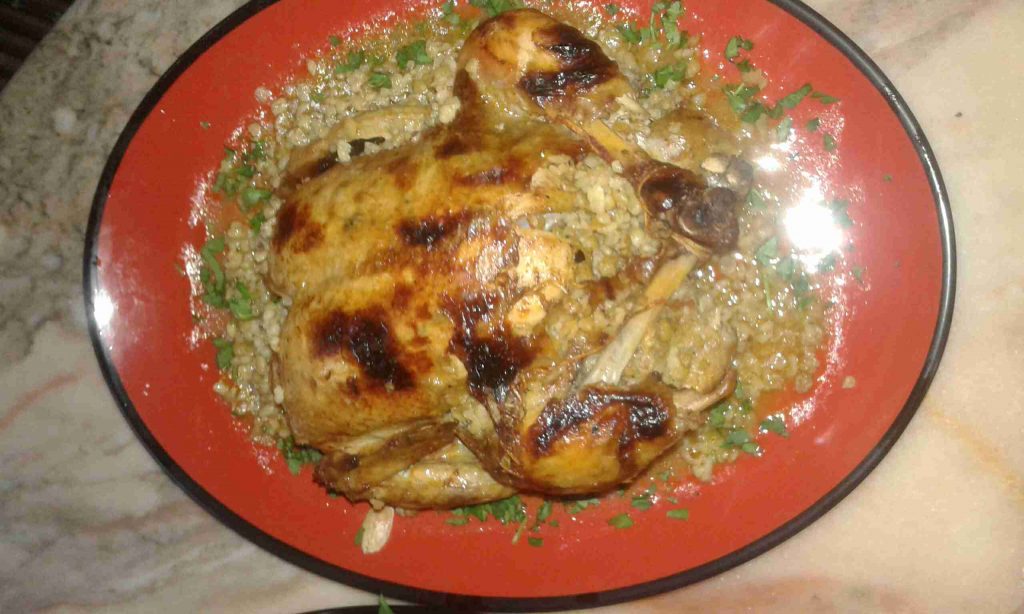 #ملكه -تحضيرات- رمضان "دجاج محشي فريكه وخضار مشوية" من أشهى الأطباق 