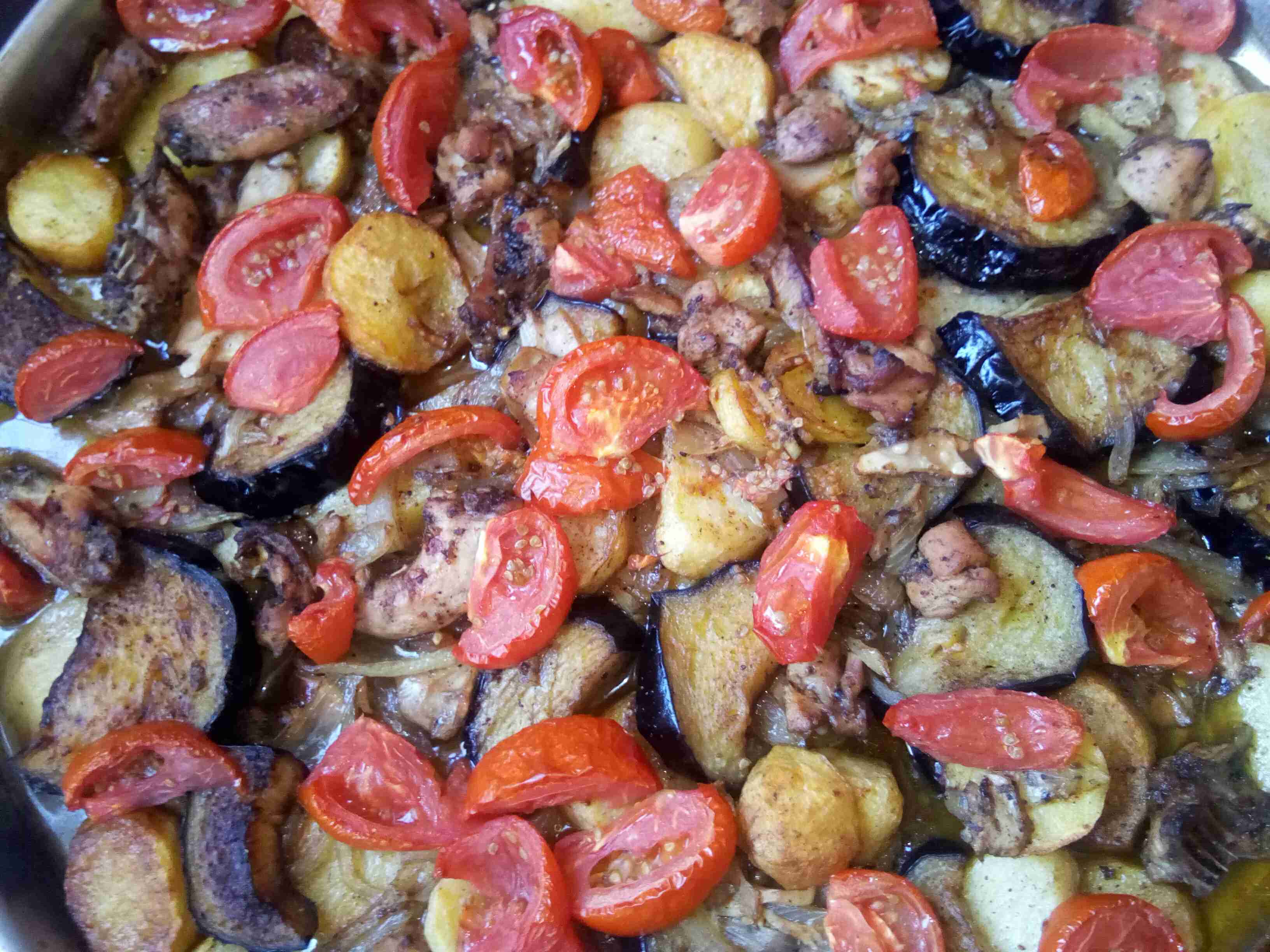 صينية الخضار بالدجاج