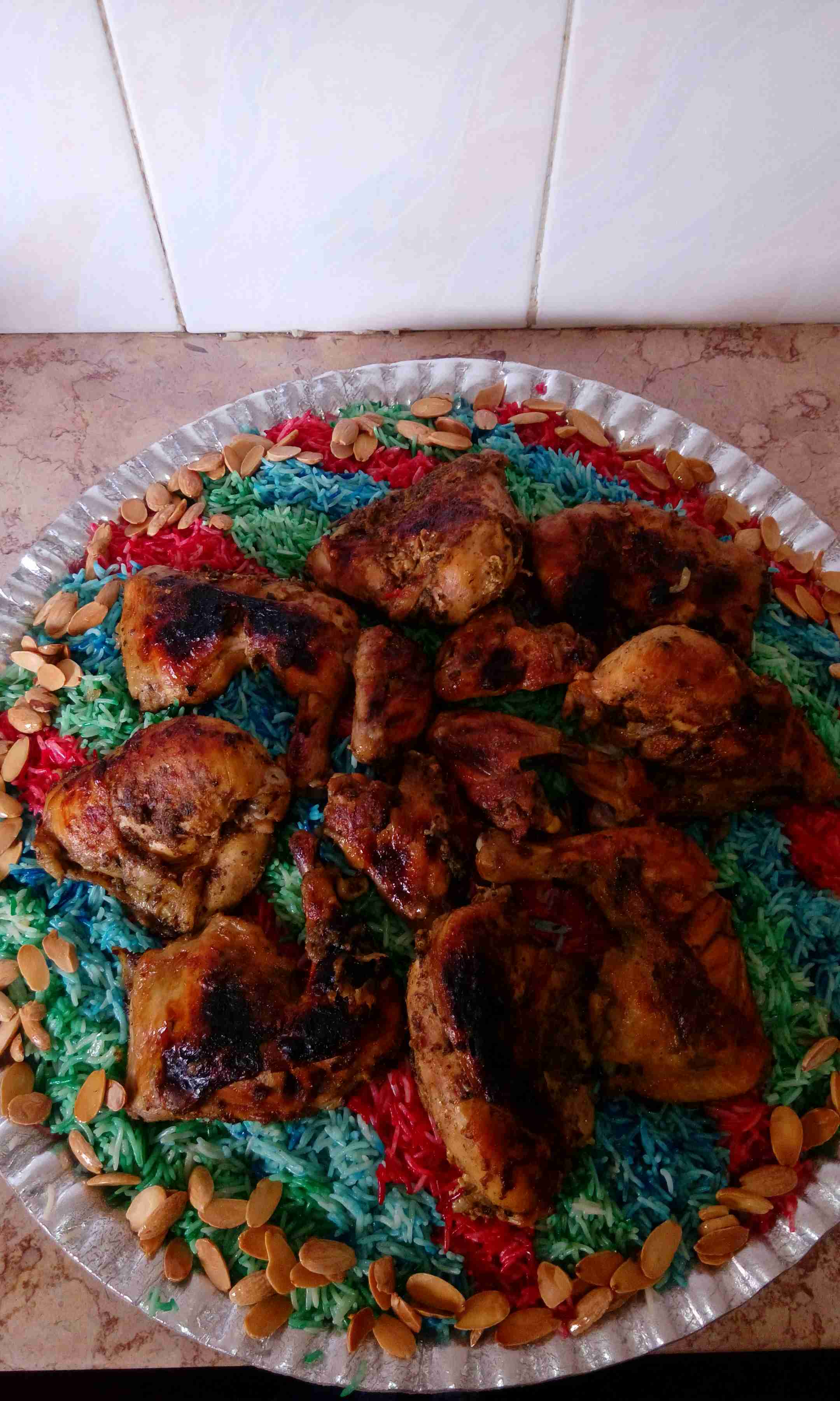 ارز ملون مع دجاج بالزعتر ملكة رمضان