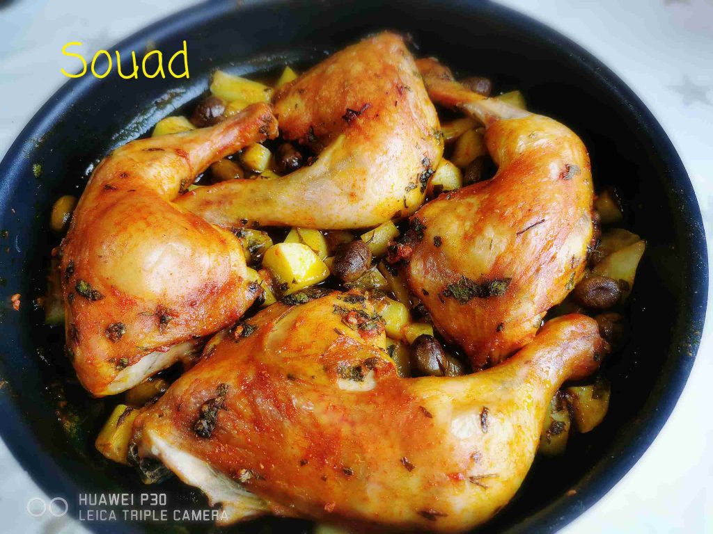دجاج مشوي بالبطاطس والزيتون لذيذ وسهل التحضير من مطبخي ملكة رمضان ومعكم صديقة زاكي souad hosna 
